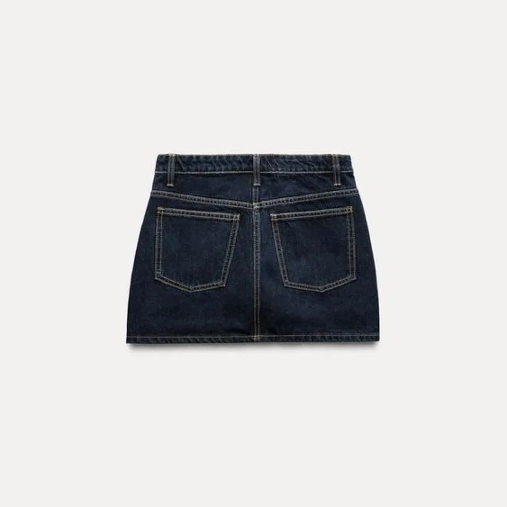 ZARA DENIM MINI SKIRT - Picture 4 of 9